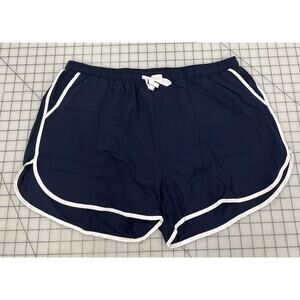 Demozu Women’s 3” Quick Dry Athletic Shorts Pockets Blue Drawstring XXL I5